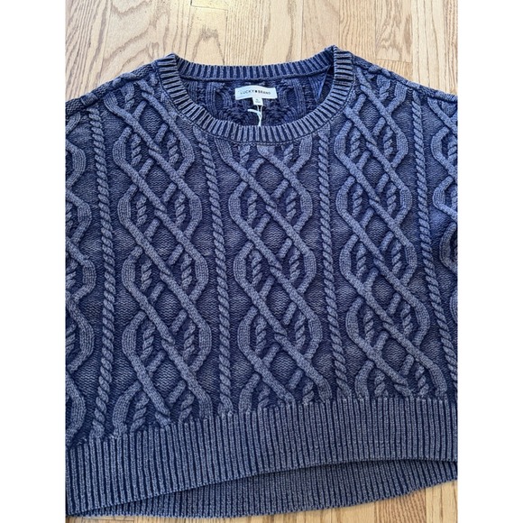 Lucky Brand Sweaters - NWT Lucky Brand Fisherman Chunky Cable Knit Pull Over Sweater Blue Comfy Wom XL